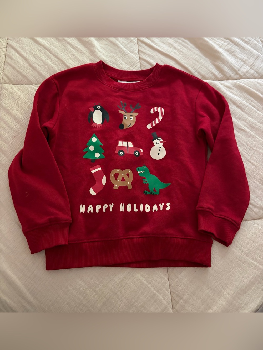 H&M Happy Holidays Red Christmas Sweatshirt